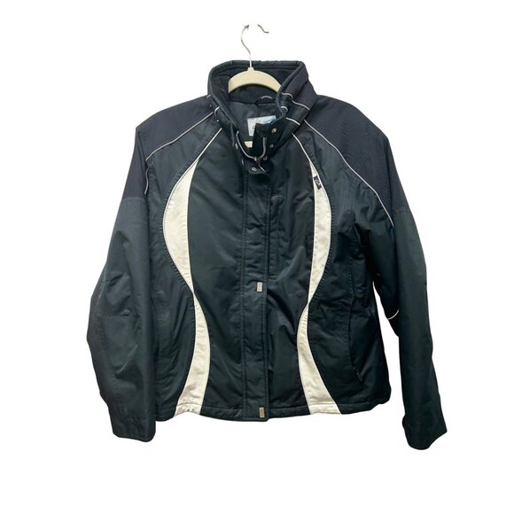 Obermeyer Ridgeline Ladies Waterproof Breathable Ski Jacket Size 12 Black & Whit - Picture 1 of 12
